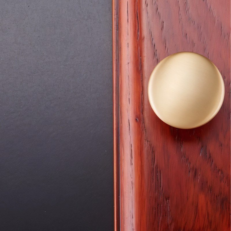 Solid Brass Domed Cabinet Knobs, Classic Kitchen & Wardrobe Hardware, Flared Base, Set of 2 in Black Brass or Bronze, 1.1 x 1.1in