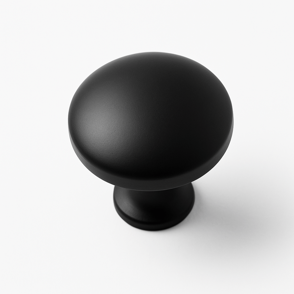 Solid Brass Domed Cabinet Knobs, Classic Kitchen & Wardrobe Hardware, Flared Base, Set of 2 in Black Brass or Bronze, 1.1 x 1.1in