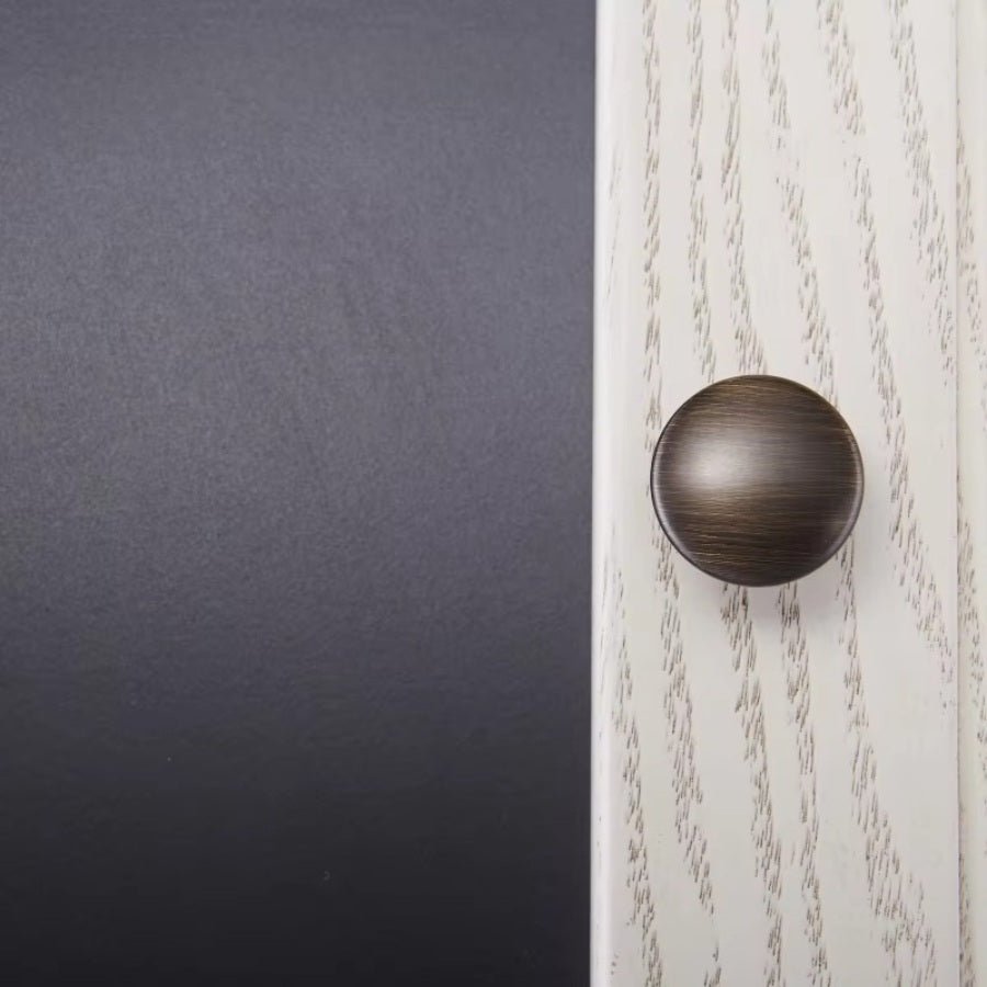 Solid Brass Domed Cabinet Knobs, Classic Kitchen & Wardrobe Hardware, Flared Base, Set of 2 in Black Brass or Bronze, 1.1 x 1.1in