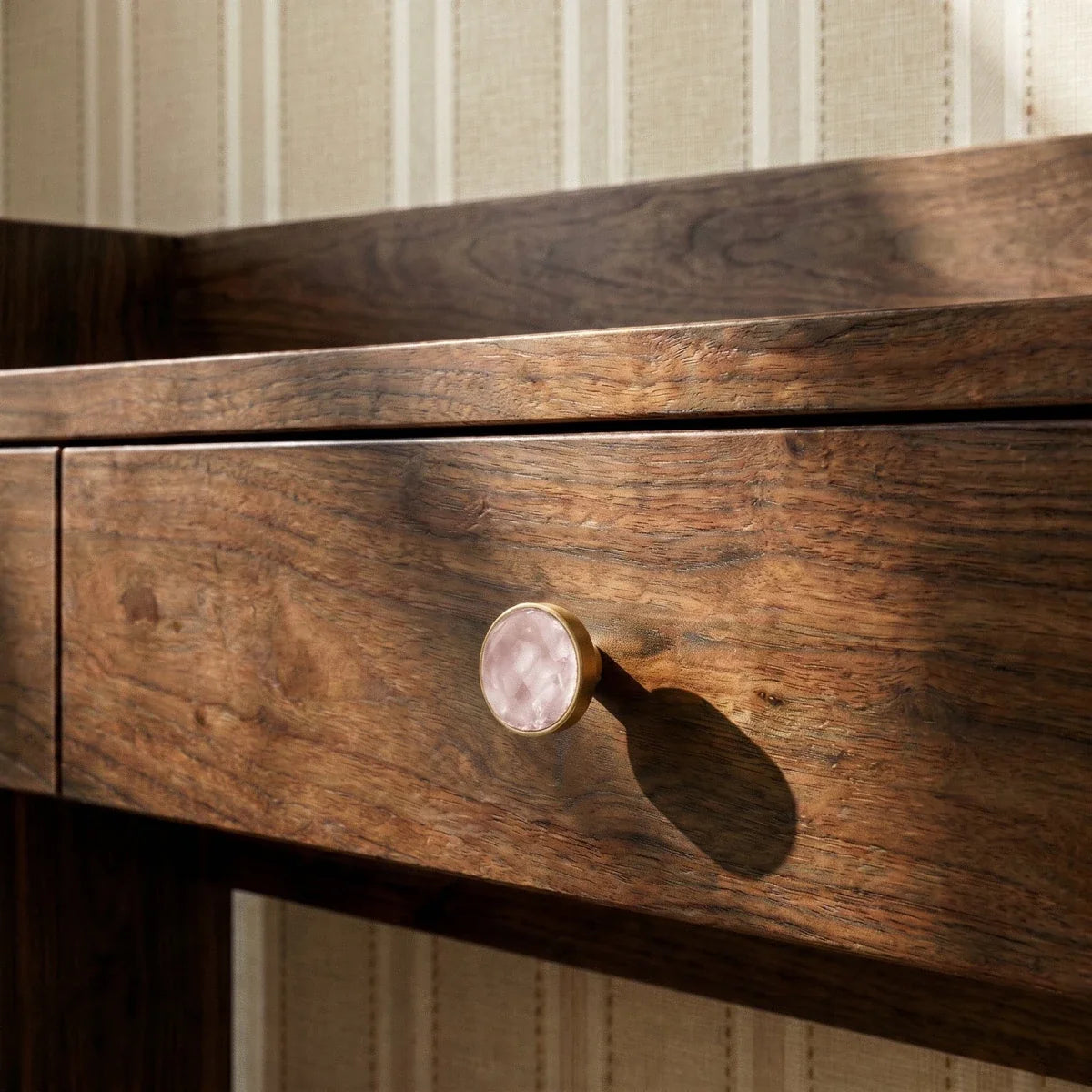 Shell Inlay & Brass Cabinet Knobs & Pull Bars, Contemporary Kitchen & Wardrobe Hardware, Pearl Texture, Set of 2, 0.8-5in