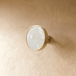 Shell Inlay & Brass Cabinet Knobs & Pull Bars, Contemporary Kitchen & Wardrobe Hardware, Pearl Texture, Set of 2, 0.8-5in