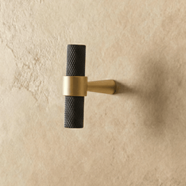 Knurled Brass Cabinet Knobs & Drawer Pulls, Industrial Kitchen & Wardrobe Hardware, Black Brass & Bronze Finishes, Set of 2, 0.7-8.8in