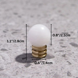 Crystal & Jade Cabinet Knobs on Brass, Decorative Kitchen & Dresser Hardware, 7 Colors, Set of 2, 1.1-1.7in