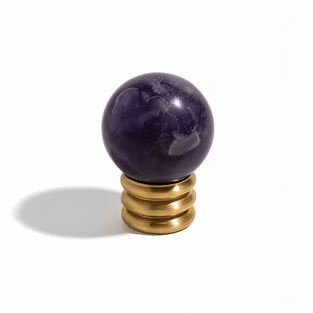 Crystal & Jade Cabinet Knobs on Brass, Decorative Kitchen & Dresser Hardware, 7 Colors, Set of 2, 1.1-1.7in