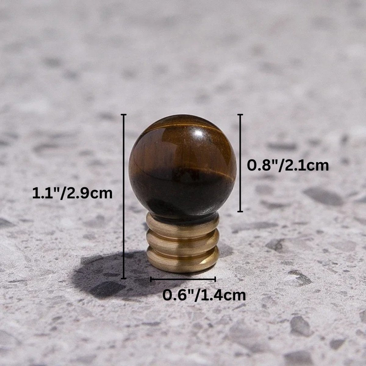 Crystal & Jade Cabinet Knobs on Brass, Decorative Kitchen & Dresser Hardware, 7 Colors, Set of 2, 1.1-1.7in