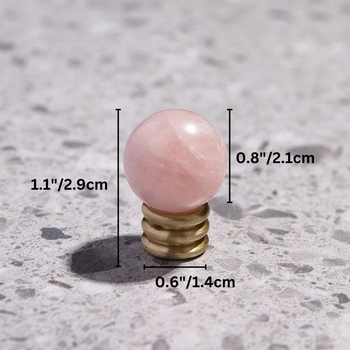 Crystal & Jade Cabinet Knobs on Brass, Decorative Kitchen & Dresser Hardware, 7 Colors, Set of 2, 1.1-1.7in