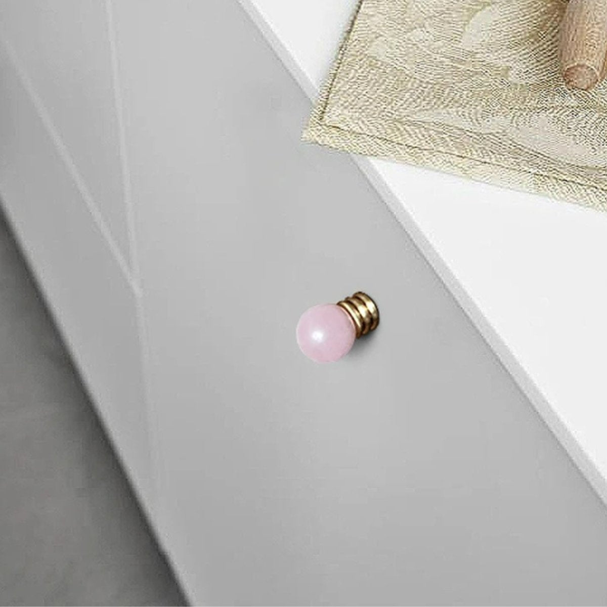 Crystal & Jade Cabinet Knobs on Brass, Decorative Kitchen & Dresser Hardware, 7 Colors, Set of 2, 1.1-1.7in