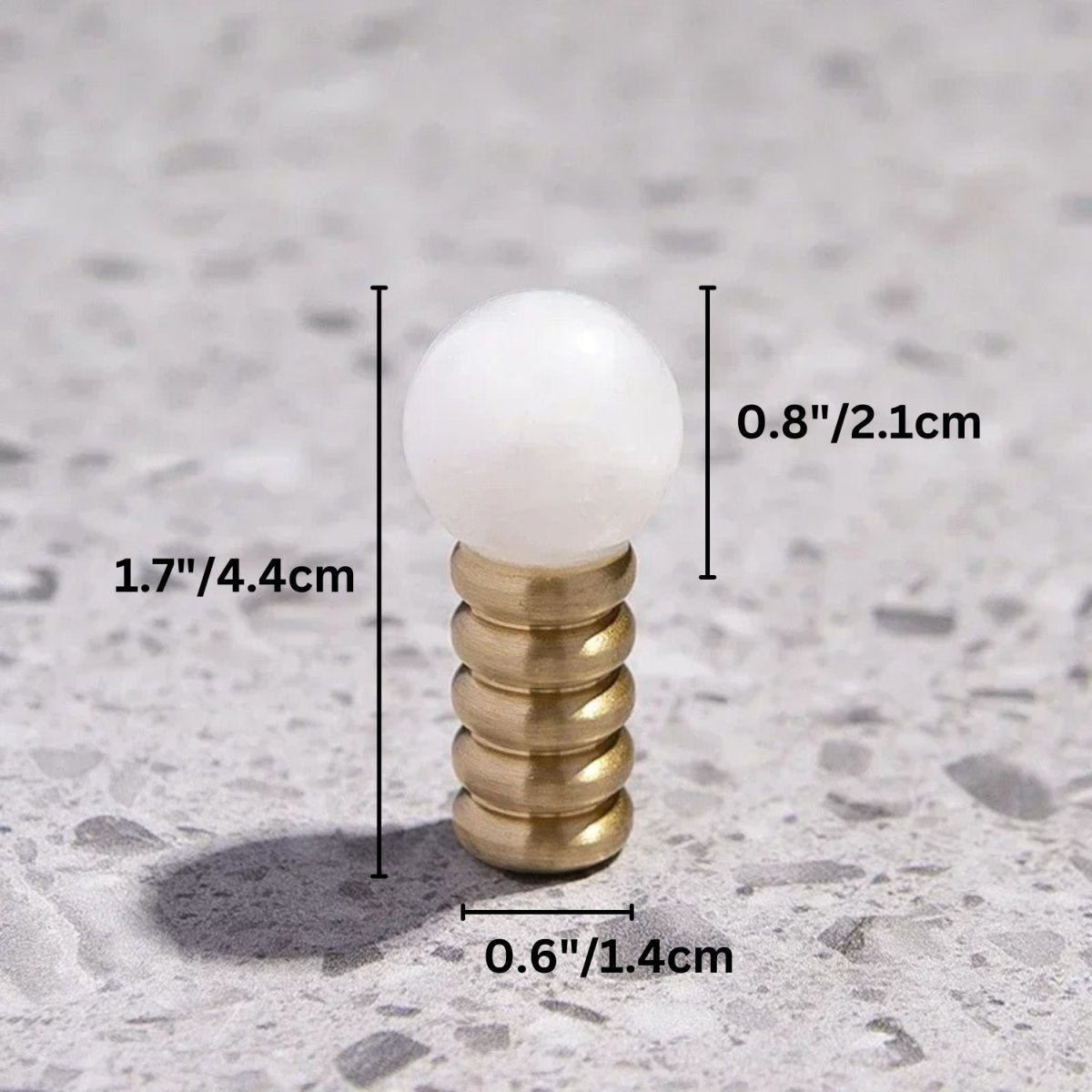 Crystal & Jade Cabinet Knobs on Brass, Decorative Kitchen & Dresser Hardware, 7 Colors, Set of 2, 1.1-1.7in