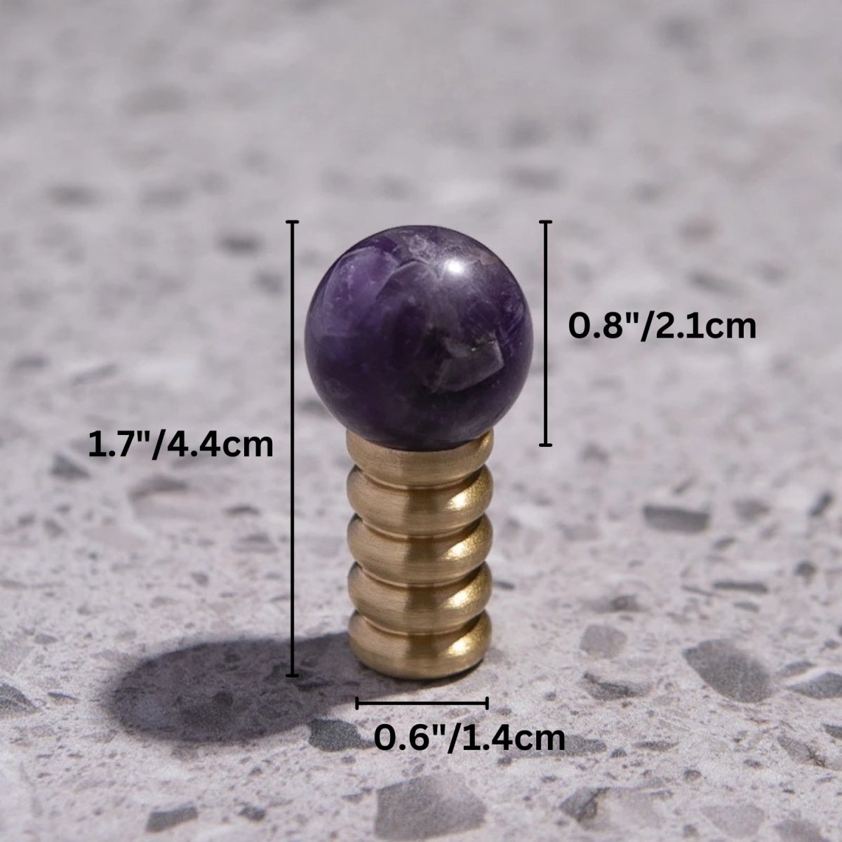 Crystal & Jade Cabinet Knobs on Brass, Decorative Kitchen & Dresser Hardware, 7 Colors, Set of 2, 1.1-1.7in