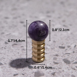 Crystal & Jade Cabinet Knobs on Brass, Decorative Kitchen & Dresser Hardware, 7 Colors, Set of 2, 1.1-1.7in