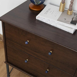 Crystal & Jade Cabinet Knobs on Brass, Decorative Kitchen & Dresser Hardware, 7 Colors, Set of 2, 1.1-1.7in