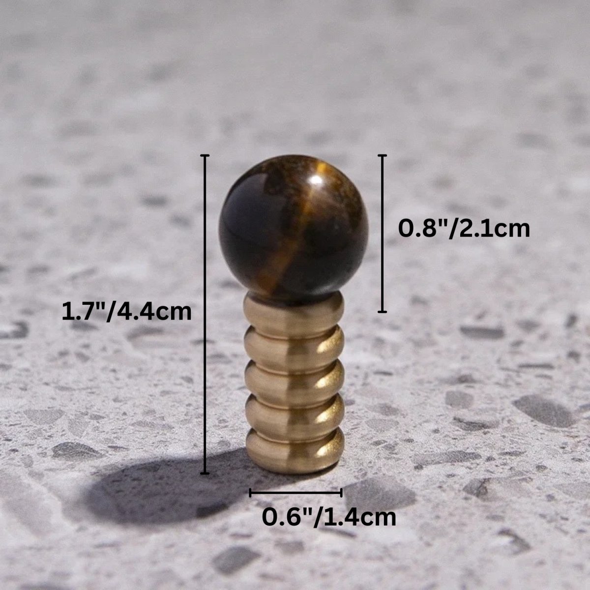 Crystal & Jade Cabinet Knobs on Brass, Decorative Kitchen & Dresser Hardware, 7 Colors, Set of 2, 1.1-1.7in