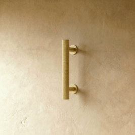 Knurled Solid Brass Cabinet Knobs & Drawer Pull Bars, Modern Kitchen & Wardrobe Hardware, 3 Finishes, Set of 2, 1.97-12.6in