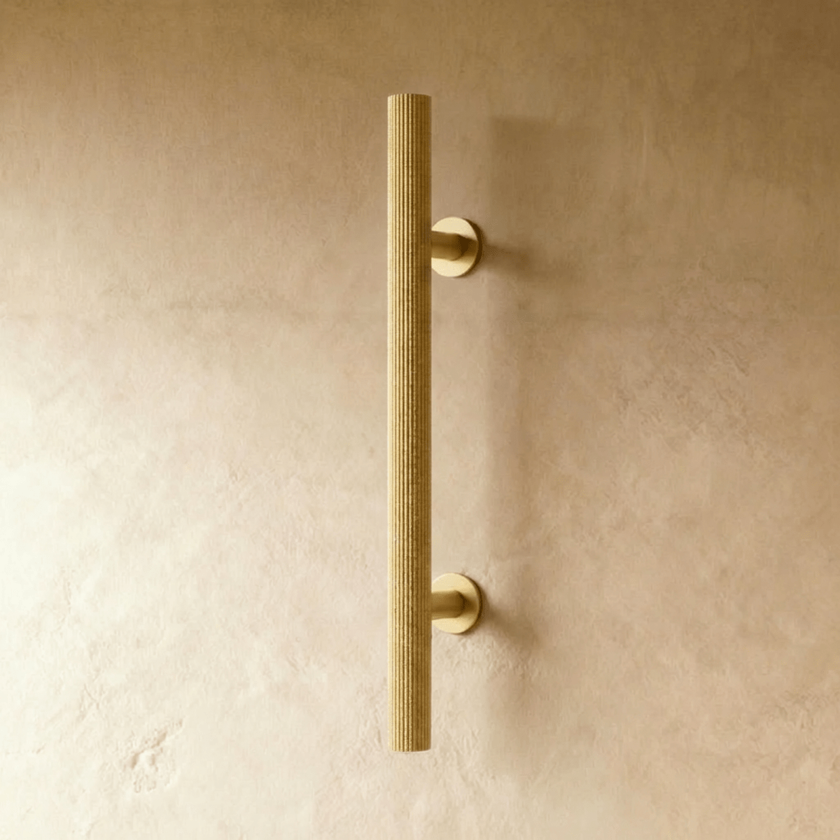 Knurled Solid Brass Cabinet Knobs & Drawer Pull Bars, Modern Kitchen & Wardrobe Hardware, 3 Finishes, Set of 2, 1.97-12.6in