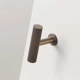 Knurled Solid Brass Cabinet Knobs & Drawer Pull Bars, Modern Kitchen & Wardrobe Hardware, 3 Finishes, Set of 2, 1.97-12.6in