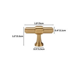 Solid Brass Cabinet Knobs & Drawer Pulls, Modern Kitchen & Wardrobe Hardware, Brushed Machined Detail, Set of 2, 0.9-12.5in