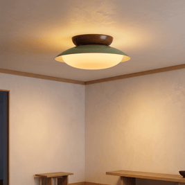 RIEKE: Mid-Century Plafonnière – Koepelvormige Plafondlamp met LED - Volsani