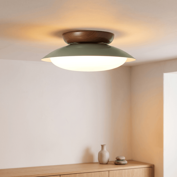 RIEKE: Mid-Century Plafonnière – Koepelvormige Plafondlamp met LED - Volsani
