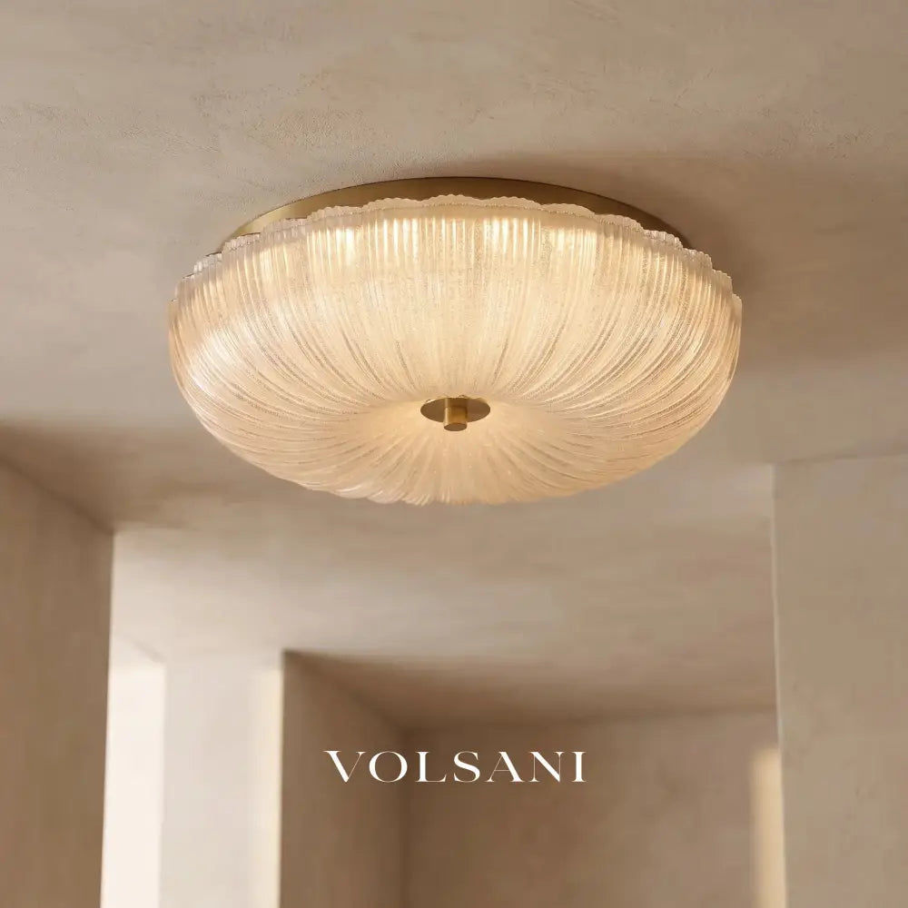 RIKKE: Plafonnière met Ribbelglas - Volsani
