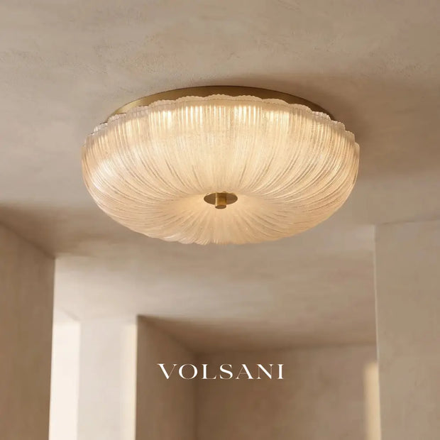 RIKKE: Plafonnière met Ribbelglas - Volsani