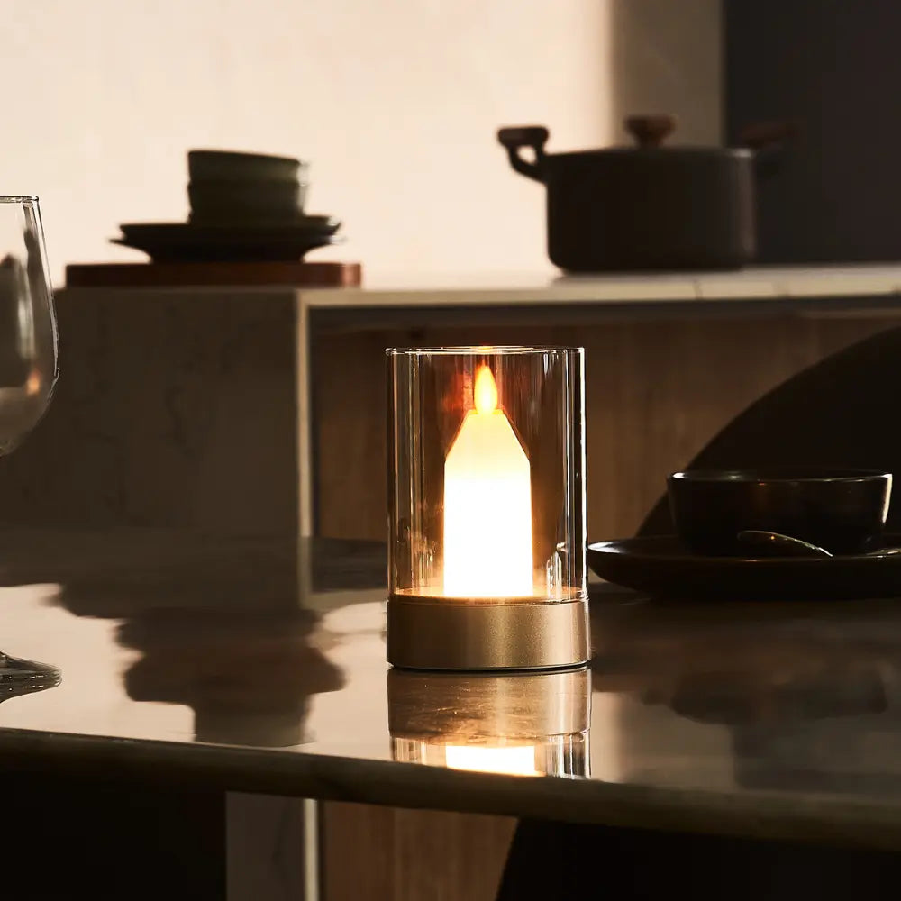 LED Candle Lamp, Rechargeable Flameless Candle with Hand Wave Control, 5in