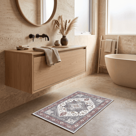 ROOS: Boho Badmat – Antislip Flanel Badkamermat (Perzisch Patroon) - Volsani