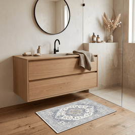 ROOS: Boho Badmat – Antislip Flanel Badkamermat (Perzisch Patroon) - Volsani
