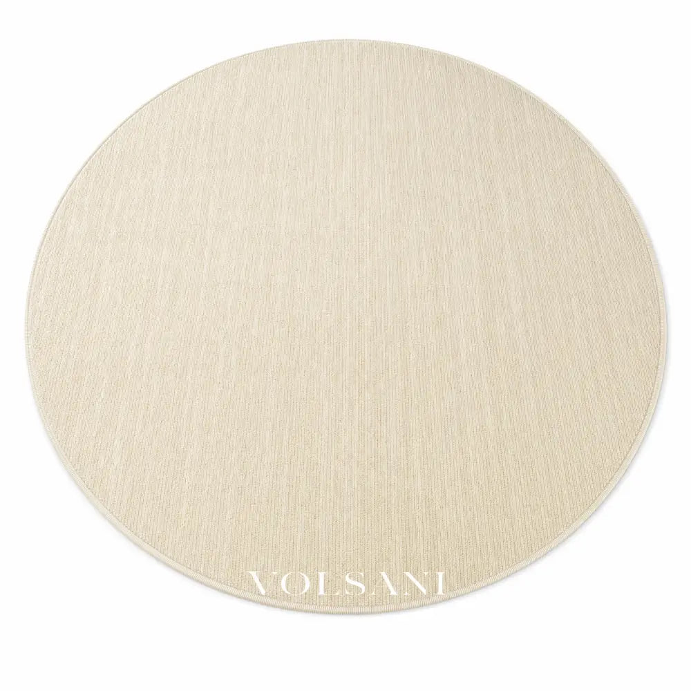 Round Cream Rug with Plush Pile Washable Living Room & Bedroom Rug Non Slip Backing 4 Weaves 31-118in - Classic / 80cm