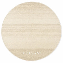 Round Cream Rug with Plush Pile Washable Living Room & Bedroom Rug Non Slip Backing 4 Weaves 31-118in - Horizon / 80cm