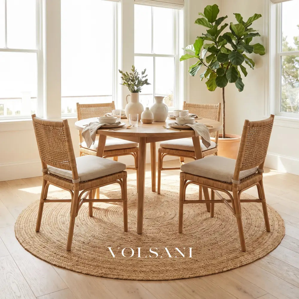 Round Jute Rug with Hand Woven Spiral Reversible Living Room & Bedroom Rug Natural Fiber 10 Sizes 24-142in - Decor >