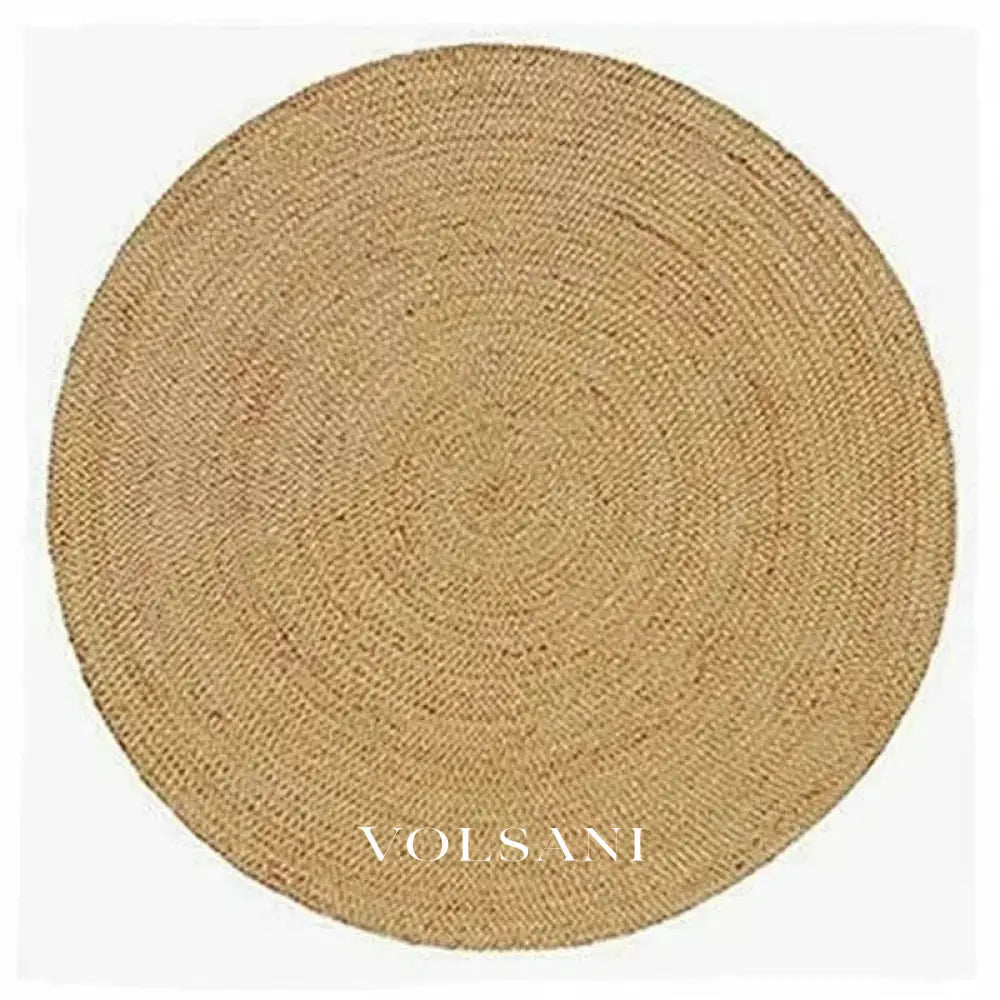 Round Jute Rug with Hand Woven Spiral Reversible Living Room & Bedroom Rug Natural Fiber 10 Sizes 24-142in - Decor >