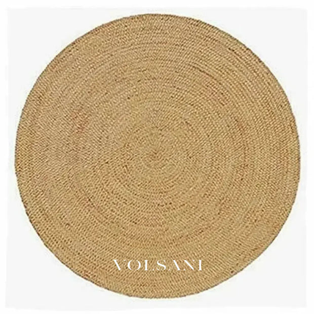 Round Jute Rug with Hand Woven Spiral Reversible Living Room & Bedroom Rug Natural Fiber 10 Sizes 24-142in - Decor >