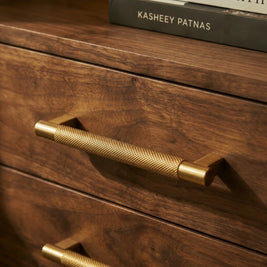 Knurled Brass Cabinet Knobs & Drawer Pulls, Industrial Kitchen & Wardrobe Hardware, Brass Bronze & Black, Set of 2 Pieces, 0.8-7.5in