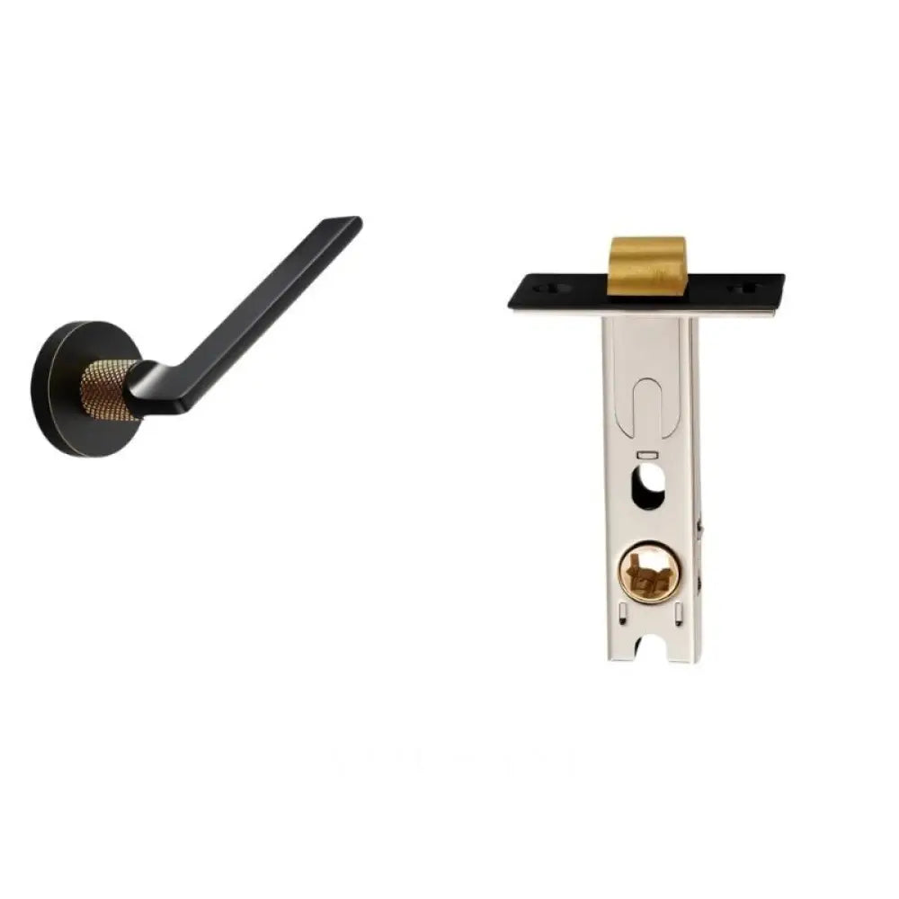 Sabaat Handle and Lock - L5.4’’(13.7cm) x H2’’(5.5cm) / Passage Set / Black