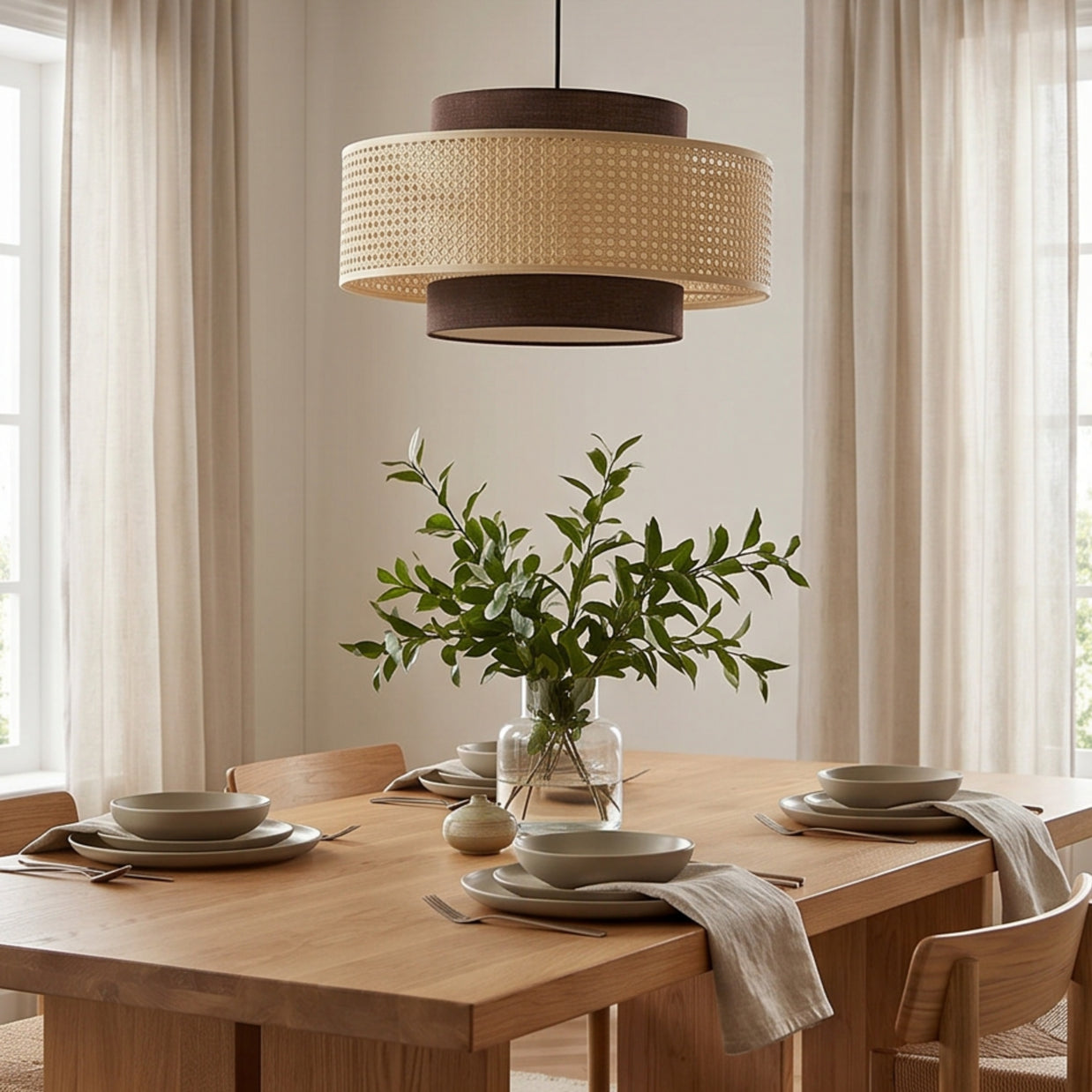 SADAO: Handgevlochten Rotan Hanglamp