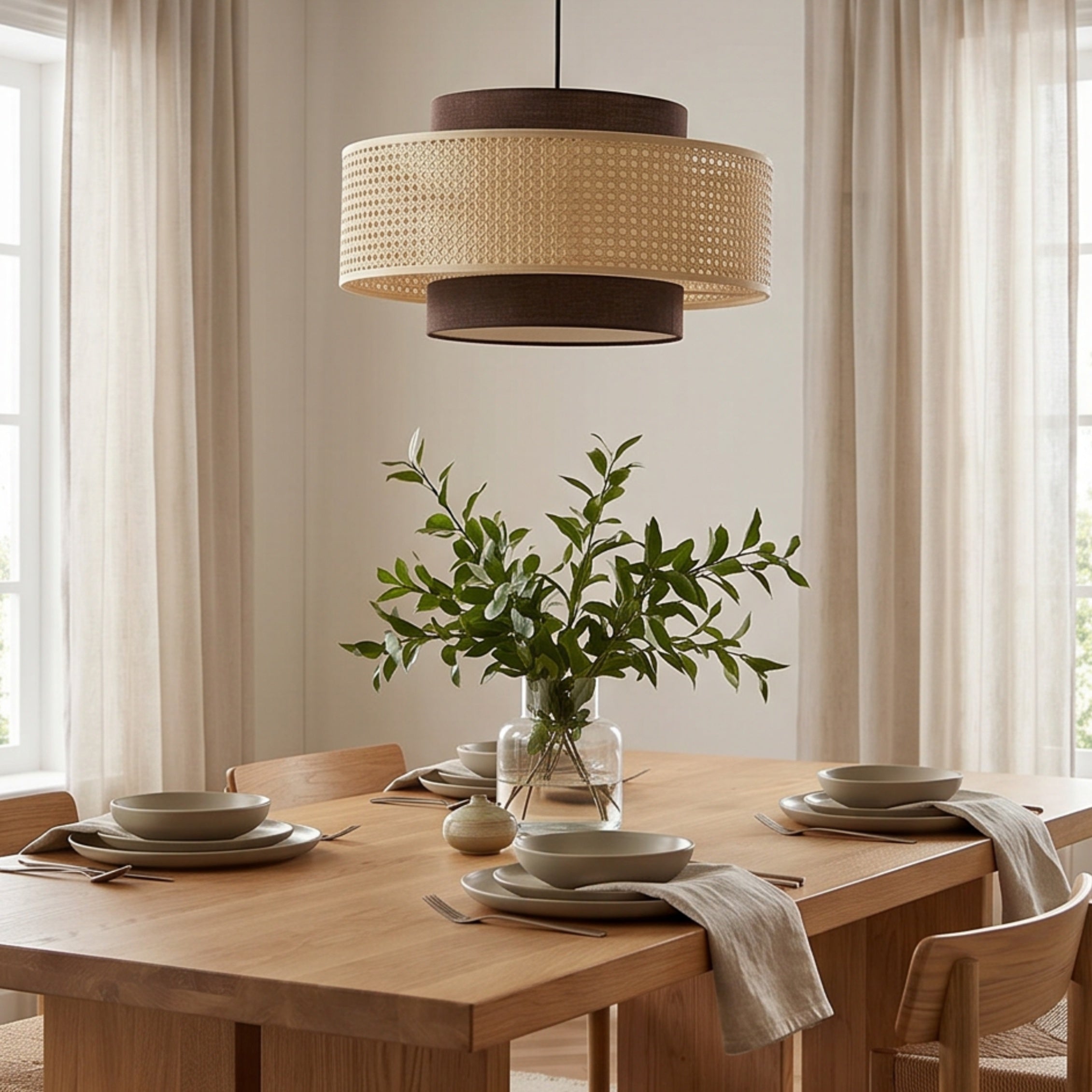 SADAO: Handgevlochten Rotan Hanglamp