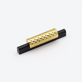 Diamond-Textured Aluminum Drawer Pulls, Modern Kitchen & Wardrobe Hardware, Gold-Tone or Black, Set of 2, 2.5-12.6in Hole Spacing