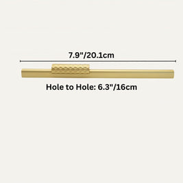 Diamond-Textured Aluminum Drawer Pulls, Modern Kitchen & Wardrobe Hardware, Gold-Tone or Black, Set of 2, 2.5-12.6in Hole Spacing