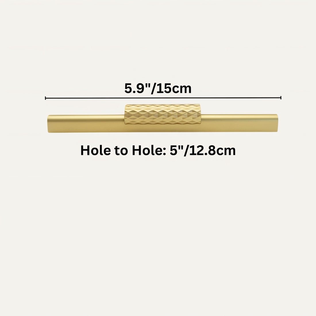 Diamond-Textured Aluminum Drawer Pulls, Modern Kitchen & Wardrobe Hardware, Gold-Tone or Black, Set of 2, 2.5-12.6in Hole Spacing
