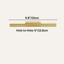 Diamond-Textured Aluminum Drawer Pulls, Modern Kitchen & Wardrobe Hardware, Gold-Tone or Black, Set of 2, 2.5-12.6in Hole Spacing