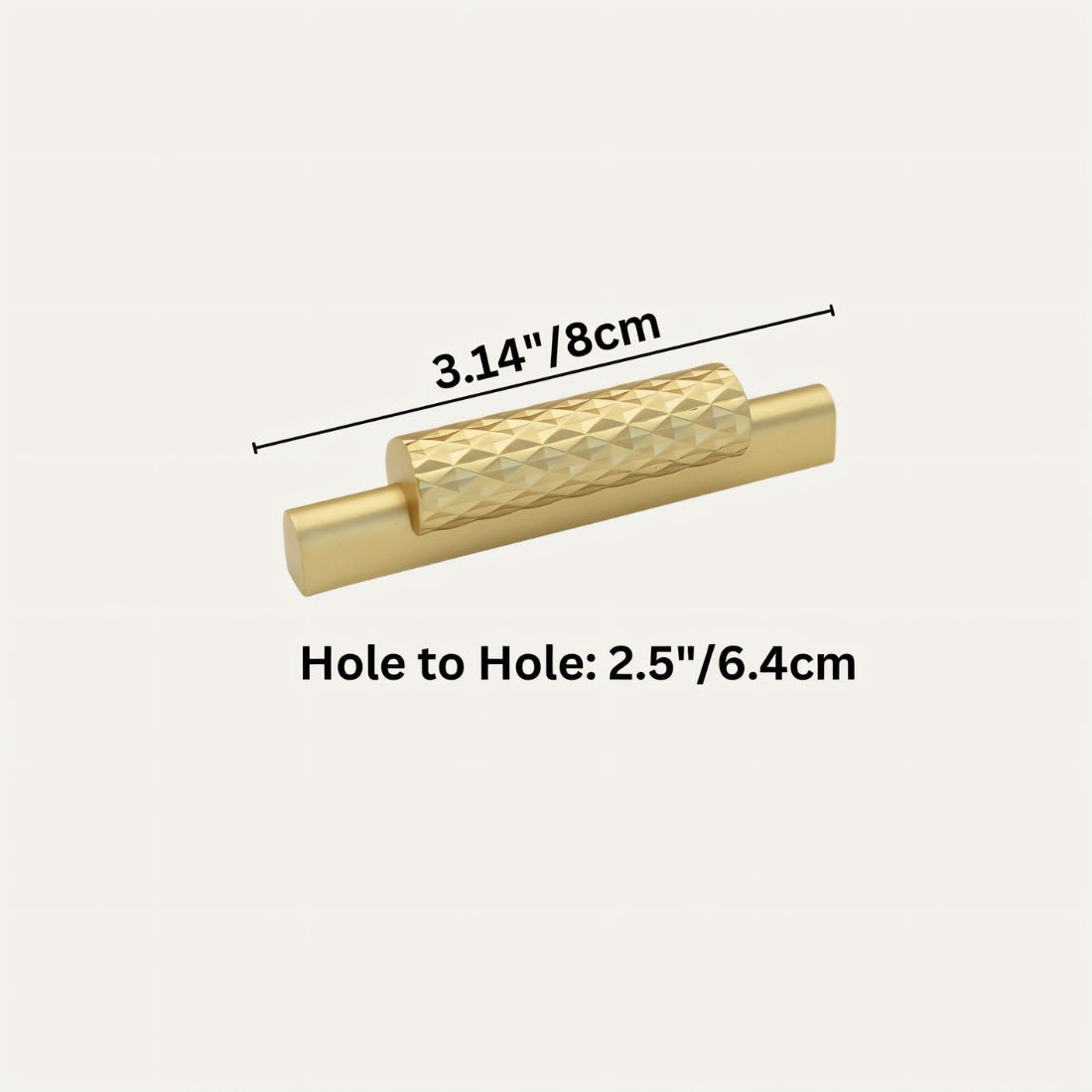 Diamond-Textured Aluminum Drawer Pulls, Modern Kitchen & Wardrobe Hardware, Gold-Tone or Black, Set of 2, 2.5-12.6in Hole Spacing