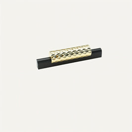 Diamond-Textured Aluminum Drawer Pulls, Modern Kitchen & Wardrobe Hardware, Gold-Tone or Black, Set of 2, 2.5-12.6in Hole Spacing