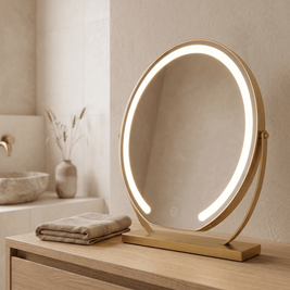 SASKIA: Make-upspiegel met LED & Touchbediening – 15x Vergrotende Spiegel - Volsani