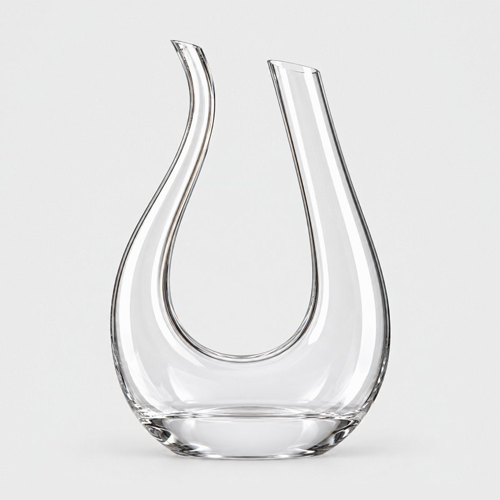 Wine Decanter, U Shape Lead Free Crystal Glass Wine Carafe, 1500ml, 11.8in