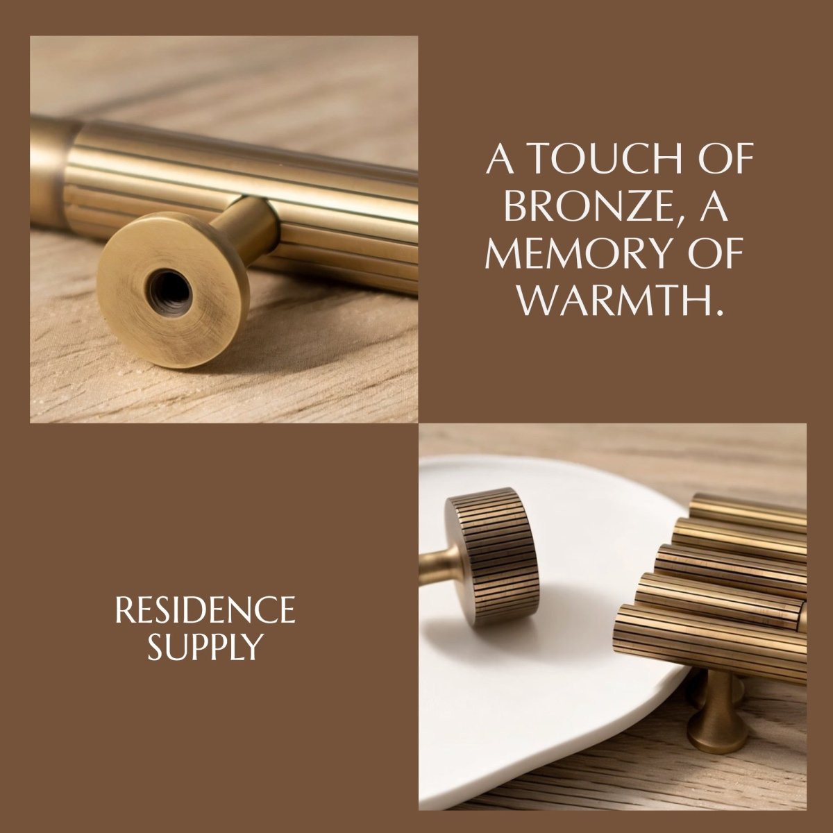 Knurled Brass Cabinet Knobs & Drawer Pulls, Classic Kitchen & Dresser Hardware, Antique Bronze Finish, Set of 2, 1.1-12.6in
