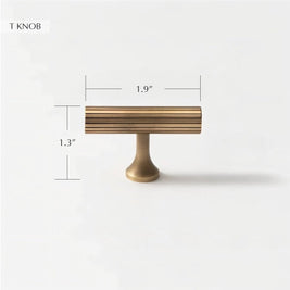 Knurled Brass Cabinet Knobs & Drawer Pulls, Classic Kitchen & Dresser Hardware, Antique Bronze Finish, Set of 2, 1.1-12.6in