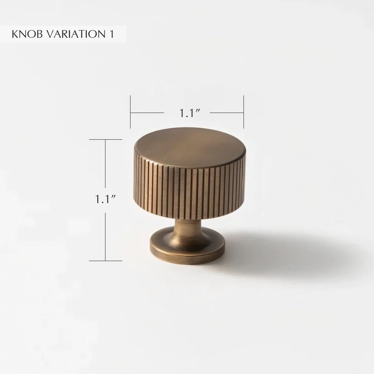 Knurled Brass Cabinet Knobs & Drawer Pulls, Classic Kitchen & Dresser Hardware, Antique Bronze Finish, Set of 2, 1.1-12.6in