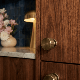 Knurled Brass Cabinet Knobs & Drawer Pulls, Classic Kitchen & Dresser Hardware, Antique Bronze Finish, Set of 2, 1.1-12.6in
