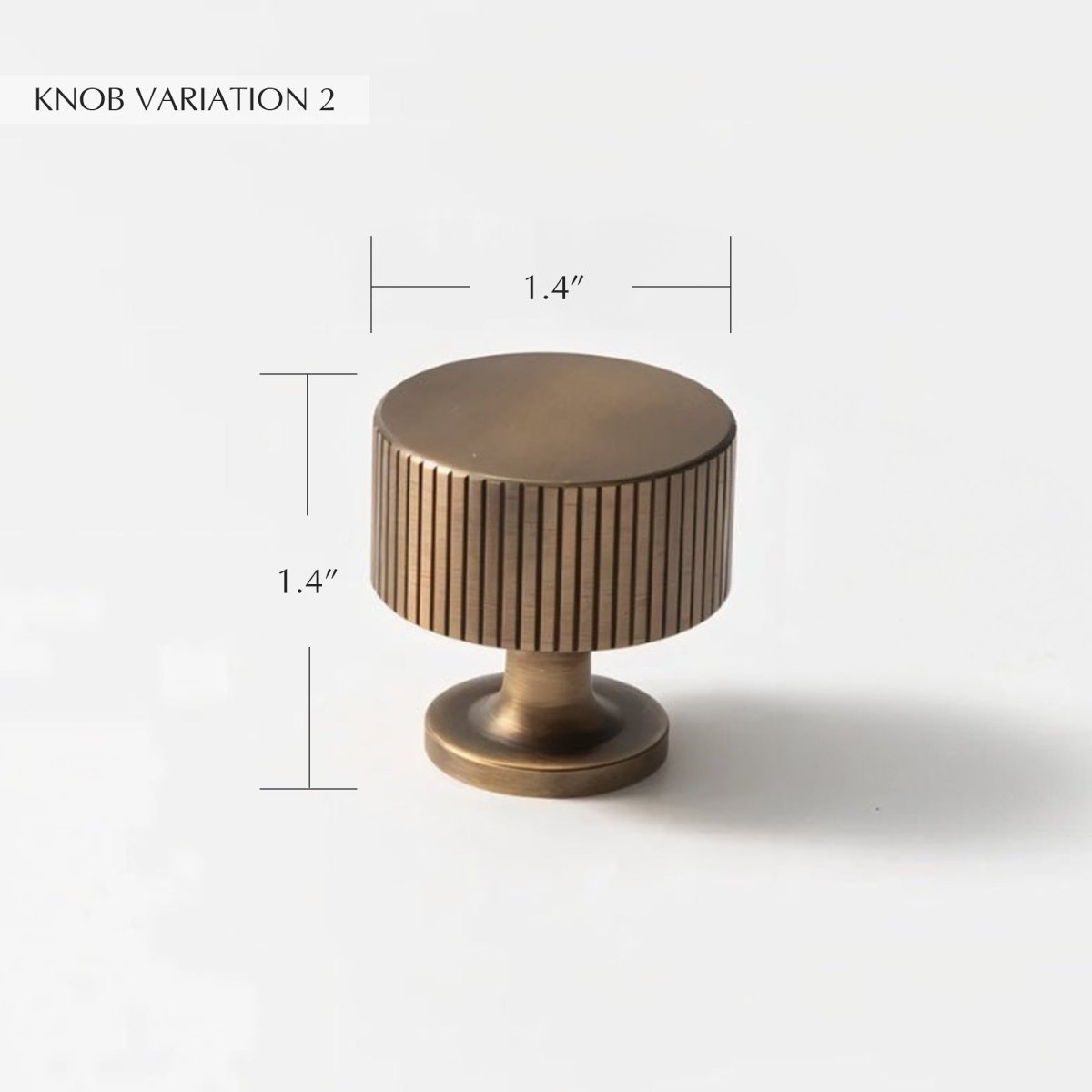 Knurled Brass Cabinet Knobs & Drawer Pulls, Classic Kitchen & Dresser Hardware, Antique Bronze Finish, Set of 2, 1.1-12.6in