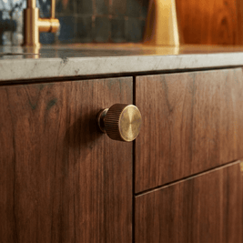 Knurled Brass Cabinet Knobs & Drawer Pulls, Classic Kitchen & Dresser Hardware, Antique Bronze Finish, Set of 2, 1.1-12.6in